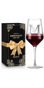 Monogrammed Wine Glass Gifts for Women, Personalized A-Z Wine Glass Customized Gift for Women, Unique Birthday Mothers Day Gifts for Mom, Her, Wife, Friends B0F2DH5KTX