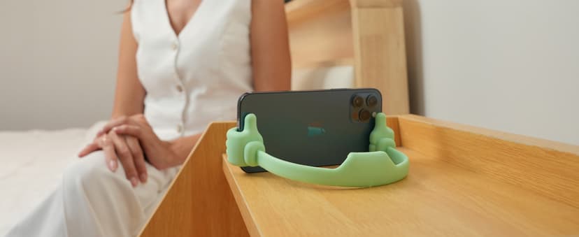 Honsky Cell Phone Stand Holder, Thumbs Up Lazy Phone Stand, Universal Adjustable Flexible, Cute Perfect Stocking Stuffers Gifts for Teen Girls, Compatible with Cell Phones & Tablets,Green
