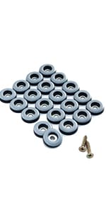 1" Nail on Furniture Sliders (24 Pack) - Furnigear Heavy Duty PTFE (Teflon) Chair Sliders Glides Wooden Furniture Movers Move Your Furniture Easily & Safety - Best Chair Leg Floor Protectors
