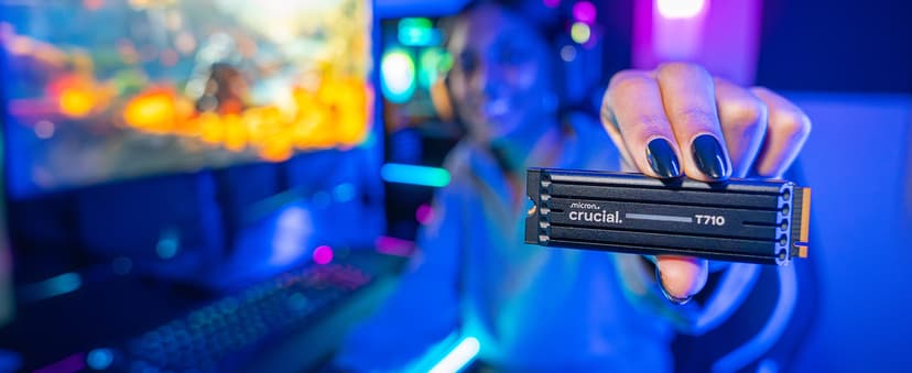 Crucial T710 PCIe Gen5 NVMe 1TB SSD, Up to 14,900 MB/s, Laptop & Desktop Compatible (PC), for Creatives and Hardcore Gamers, Solid State Drive, Includes 1Mo Adobe CC – CT1000T710SSD8-01