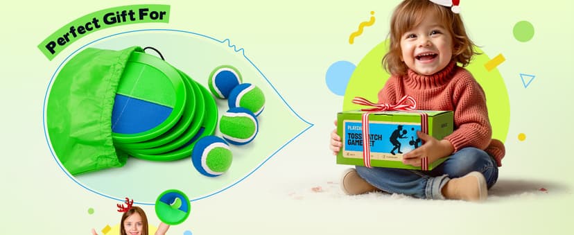 PlayZap Toss and Catch Ball Set Ultra Sturdy ABS - Valentine Gift for Toddlers Kids Teens Boys Girls 3-5 5-8 8-13+ Yrs - Baseball Toy Indoor Outdoor Yard Game & Beach/Pool Toy Set 4 Pack