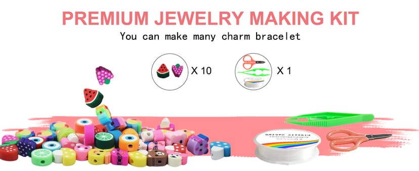 Redtwo 5100 Clay Beads Bracelet Making Kit, Flat Preppy Beads for Friendship Jewelry Making,Polymer Heishi Beads with Charms Gifts for Teen Girls Crafts for Girls Ages 8-12