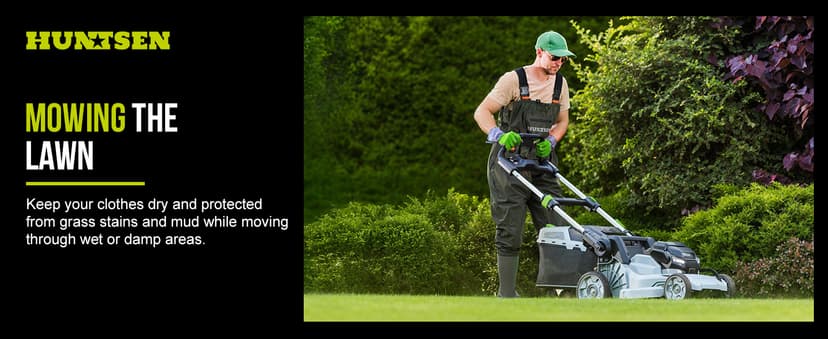 HUNTSEN Fishing Waders for Men Women - 2-Ply Nylon/PVC Waterproof Hunting Chest Waders with Boot Hanger&Phone Case, Size10-12