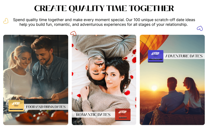 100 Date Night Ideas Scratch-Off Cards: Fun & Romantic Game for Couples | Special Anniversary Surprise for Him, Her, Boyfriend, Girlfriend, Wife, or Husband | 5 Categories for Relationship Building!