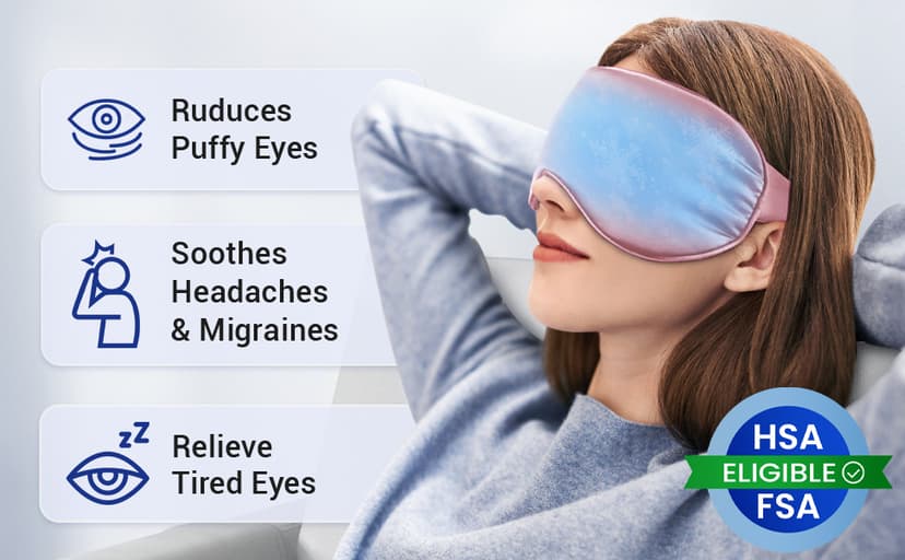 Self Care Gift for Women, Cooling Eye Mask for Puffy Eyes, Tired Eyes, Headache Relief and Migraine Comfort, Reusable Gel Cold Compress for Soothing Eye Care, Relaxing Gifts for Women Pink B0CXP9WFT2