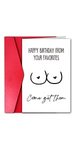 GYYsweetus Funny Husband Birthday Card, Sexy Birthday Gift, Rude Bday Card for Boyfriend, Humorous Birthday Card from Wife Girlfriend (Come Get Them)
