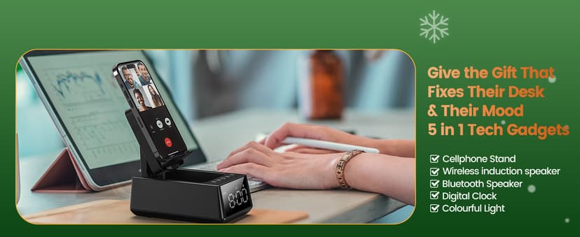 Birthday Gifts for Men Women-Bluetooth Speaker with HD Sound, Stocking Stuffers White Elephant Gifts for Adults, Kitchen Gadgets for Anniversary Idea Gift for Dad Mom Husband Wife(Black)