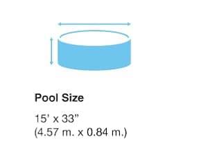 Intex 28157EH Easy Set Inflatable Swimming Pool Set: 15ft x 33in – Includes 530 GPH Cartridge Filter Pump – Puncture-Resistant Material – 2587 Gallon Capacity – 26in Water Depth