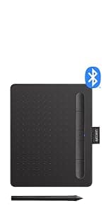 Wacom Intuos Medium Bluetooth Graphics Drawing Tablet, Portable for Teachers, Students and Creators, 4 Customizable ExpressKeys, Compatible with Chromebook Mac OS Android and Windows - Black