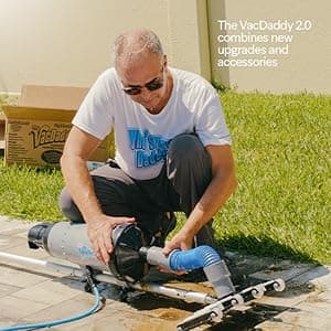 The VacDaddy FAST & POWERFUL Handheld Portable Pool Vacuum NO BATTERY REQUIRED! Cleans pools faster & better. Heavy Duty Professional Power for Residential and Commercial Inground & Above Ground Pools