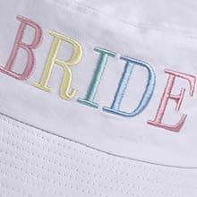 Bride Bucket Hat for Bachelorette Party Embroidered Sun Hat Bridal Shower Bride to be Gift White