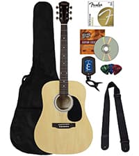 Fender FA-125 Acoustic Guitar - Sunburst Bundle with Gig Bag, Tuner, Strings, Strap, Picks, and Austin Bazaar Instructional DVD