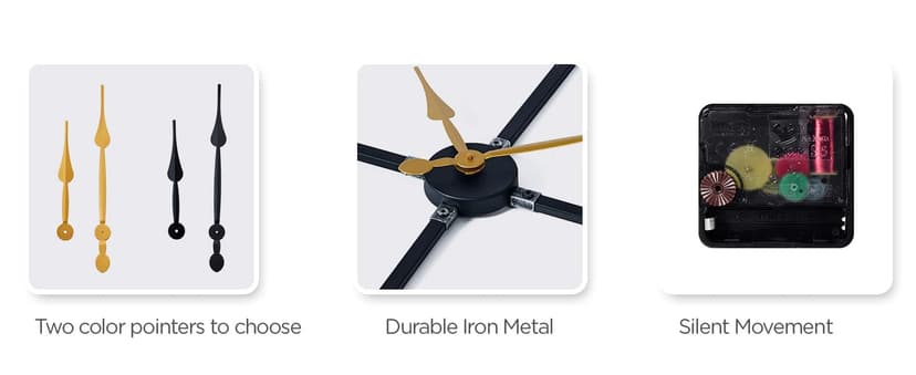 Ohweog Large Wall Clock for Living Room Decor – 32 Inch Silent Non-Ticking Modern Farmhouse Wall Clock, Oversized Decorative Metal Roman Numeral Clock, Black