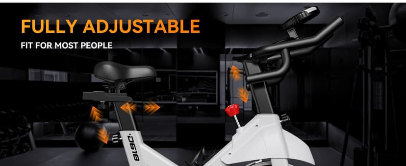 POOBOO Exercise Bike, Stationary Bike for Home Gym, Indoor Cycling Bike w/Comfortable Seat Cushion & Tablet Mount, Silent Belt Drive Indoor Bike for Cardio Workout