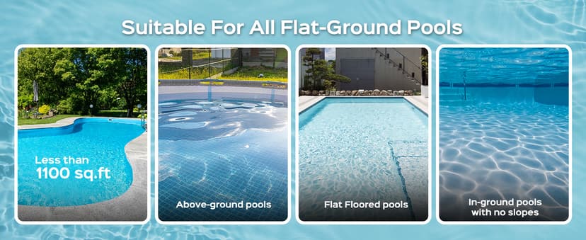 WYBOT A1 Robotic Pool Cleaner – Dual-Layer Filtration, Strong Suction, 130-Min Runtime, Cordless Pool Vacuum for Above-Ground & Flat Pools up to 1,100 Sq. Ft., 4 Cleaning Modes (Darkgrey)