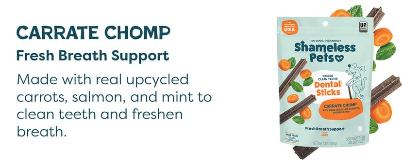 Shameless Pets Dental Treats for Dogs, The Tooth Berry - Healthy Dental Sticks with Immune Support for Teeth Cleaning & Fresh Breath - Free from Grain, Corn & Soy