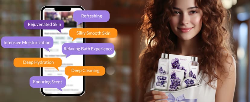 Gift Set for Women Body & Earth Gifts Set Lavender Gift Baskets For Women Bath Sets with Bubble Bath Body Lotion Scented Candle Christmas Gifts