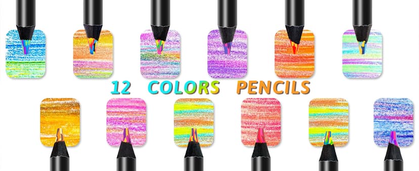 Stocking Stuffers, Art Supplies, 12 Rainbow Colored Pencils, Teen Girl Gifts Trendy Stuff, Art Supplies for Kids 9-12, Gifts for 5-12 Year Old Girl, Arts and Crafts for Kids Ages 8-12