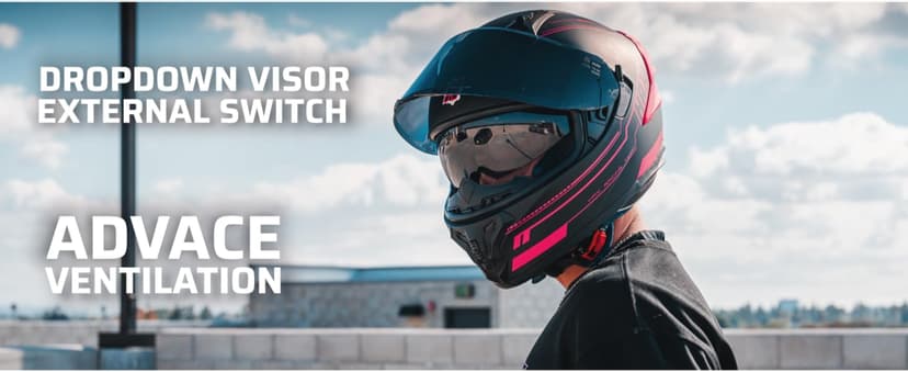 HAX Obsidian Pro Full Face Dual Visor Adult Motorcycle Helmet for Motorbike Street Bike with Pinlock Ready DOT Approved