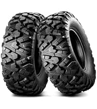 MaxAuto Set of 4 AT25x8-12 & AT25x10-12 ATV UTV Mud Sand Tires,25x8x12 Front & 25x10x12 Rear All-Terrain Off-Road Tires,6 PR, Tubeless,4 Pack in 2 Packages