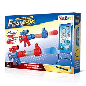 YEEBAY Shooting Game Toy for Age 6, 7, 8,9,10+ Years Old Kids, Boys - 2pk Air Guns & Shooting Target & 24 Foam Balls - Ideal Gift - Compatible with Toy Guns