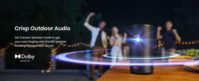 NEBULA Capsule 3 Laser Projector, Upgraded with Google TV and Official Netflix, Mini Smart TV Projector with Wi-Fi, Outdoor Portable Projector, Dolby Digital, 120-Inch Screen, 2.5H Built-In Battery