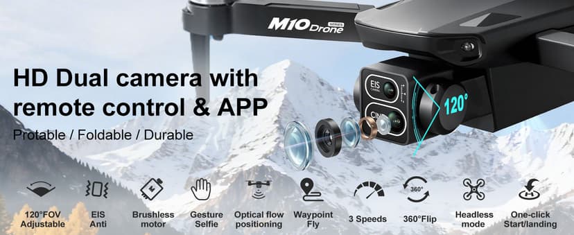 4K Drones with Camera for Adults,Foldable Drone for Beginners with 3 Batteries 36-Min Flight Time,HD FPV Transmission Drone,Mini RC Quadcopter with Gesture Selfie,One Key Start,Altitude Hold,3D Flips,3 Speed Modes Easier to use,Black