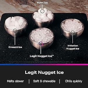 GE Profile Opal 2.0 XL with 1 Gallon Tank, Chewable Crunchable Countertop Nugget Ice Maker, Scoop included, 38 lbs in 24 hours, Pellet Ice Machine with WiFi & Smart Connected, Stainless Steel