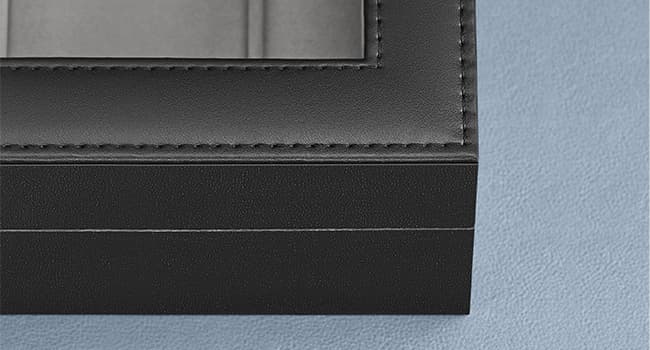 SONGMICS SONGMICS Watch Box, 12-Slot Watch Case Organizer with Large Glass Lid, Removable Pillows, Gift for Loved Ones, Black Synthetic Leather, Gray Lining UJWB12BK