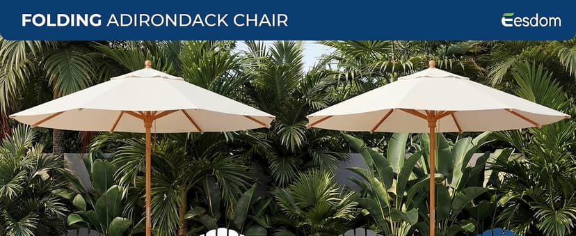 Folding Adirondack Chair,All-Weather HDPE Fire Pit Chair with 2 Cup Holders, Plastic Outdoor Chair for Patio Deck Garden Lawn, Black