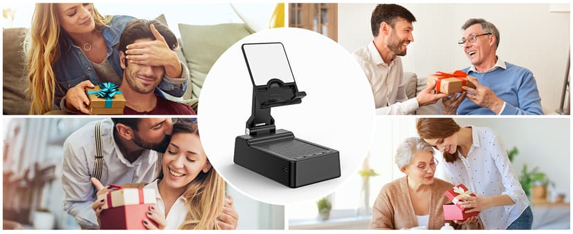 Gifts for Men Women, Phone Stand with Bluetooth Speaker, HD Surround Sound Speaker, Compatible with all iPhone/Android phones iPad Kindle, Cool Gadget Gift for Men Women Dad Mom Christmas Birthday