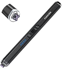FUKKUDA Electric Candle Lighter, Rechargeable USB Arc Lighter for Candles, Fireplace, Camping BBQ, Christmas Stocking Stuffers, Birthday, Valentines Day and Easter Gifts for Women Men (Obsidian Black) B08GLRLH25