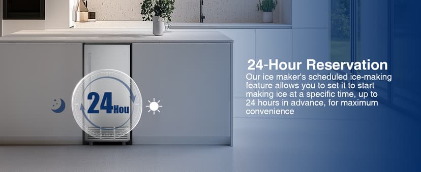 Mojgar Under Counter Ice Maker Machine - 90Lbs/24H, 35Lbs Storage Bin, Freestanding & Bulit-in Commercial Ice Maker | Self-Cleaning | Reversible Door | Commercial Ice Machine | Full Stainless Steel