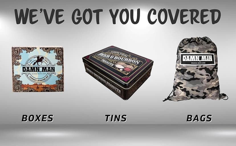 Snack Box Gift Basket, Birthday Gift for Men, Food Care Package, Unique Tins of Assorted Nuts, Snacks in Stunning Case - Treat for Men, Women, Dad, Friends, Family