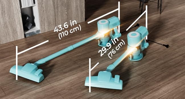 Roomie Tec Corded Stick Vacuum Cleaner - 450W, Lightweight 2 in 1 Handheld with Powerful Suction, Bagless HEPA Filter, Large Dust Capacity, 20ft Cable - Ideal for Floors, Dorm Room, & Home Cleaning