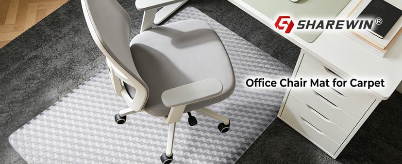 Office Chair Mat for Carpeted Floors, 48" x 30" Desk Chair Mat for Rolling Chairs on Low Pile Carpets, Easy Glide Floor Mat for Home, Gaming