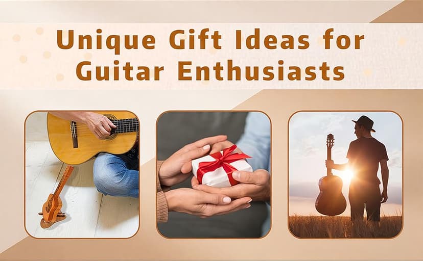 Doyyi Wooden Music Accessory Case with 3 Guitar Picks, Portable Holder and Storage Box for Plectrums - Thoughtful Gift for Guitar Players