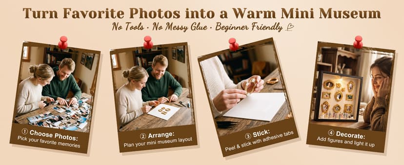 Creative Story Scene Building Set with Remote Control Warm Light, Vintage Decor Gift for Women, Friends and Family BlueFire DIY Mini Museum Kit, Handmade Shadow Box Craft with LED Light B0H29B9VVH