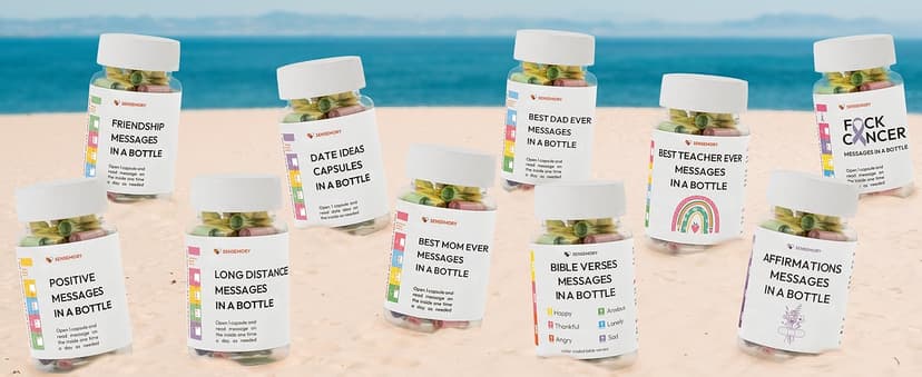 Pre-Written Love Capsules Messages in a Bottle, Love Letters Long Distance Relationships Gifts (50+),Christmas, New Year Gifts for Husband, Wife, Boyfriend, Engaged Gifts for Couples (Long Distance)