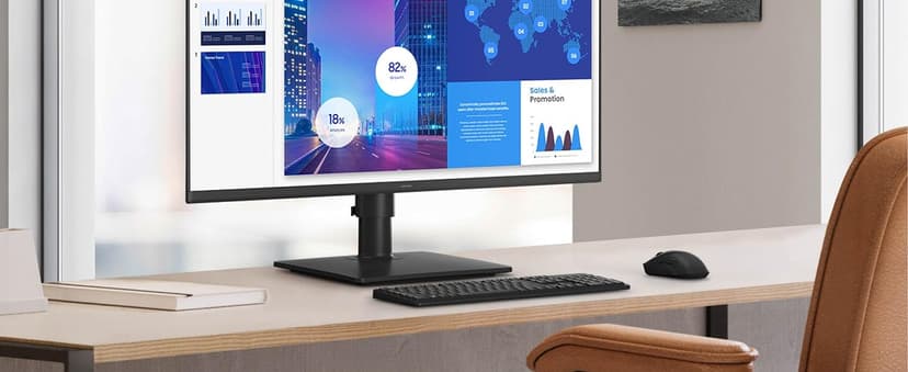 Samsung 22” (S40GD) Borderless Business Monitor with IPS Panel, 100Hz Refresh Rate, Eye Saver Mode, Ergonomic Design, Game Picture Mode, LS22D402GANXGO
