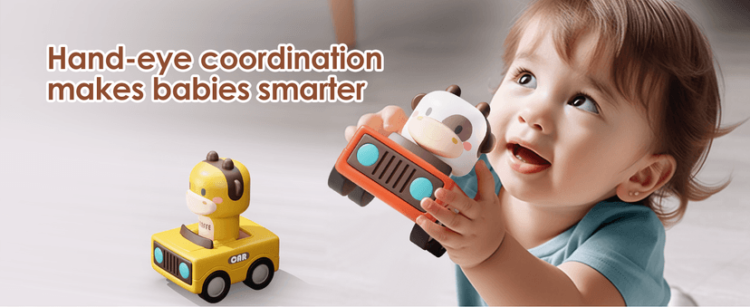 Infant Play Vehicle Set, Push Go Friction Car, Montessori Toy for 6-9-12-18 Months, 1st Birthday Gifts for 1-2 Years Old Girl iPlay, iLearn Baby Press to Go Car Toys for Toddlers 1-3, 1 Yr Old Boy Gift B0BTBV51KY