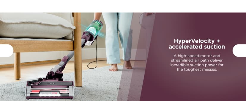 Shark HZ702 Ultralight PetPro Corded Stick Vacuum with PowerFins HairPro Odor Neutralizer Technology, Wine Purple