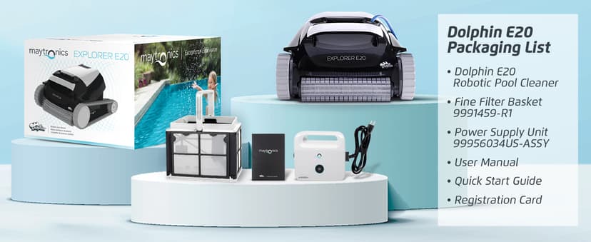 Dolphin (2026 Model) Explorer E20 Automatic Robotic Pool Vacuum Cleaner, Wall Climbing, Active Scrubber Brush