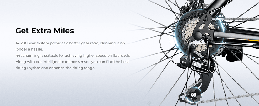 Jasion EB5 Electric Bike for Adults with Peak 1000W Brushless Motor, 40Miles 20MPH Commuting Electric Mountain Bike with 360Wh Removable Battery, 7-Speed, 26" Tires and Front Fork Suspension