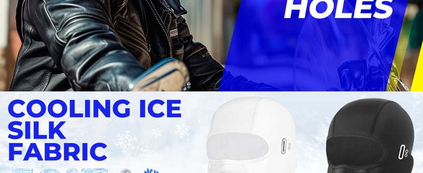 Balaclava Face Mask with Glasses Holes for Men Women Summer Cooling Shiesty Mask Sun UV Protection for Motorcycle Work Ski