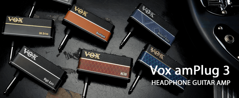Vox amPlug 3 AC30 Headphone Guitar Amplifier w/Stereo FX, Tremolo, Speaker Emulation, Built-in Rhythms, and Aux in