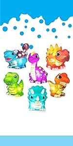 Tub Works® Dinos™ Dinosaur Light Up Bath Toys, 6 Pack | Water-Activated Light Up Toys Flash & Change Color | Easy-Grip Baby & Toddler Bath Toys | Sensory Bath Lights Watertight Bathtub Toys