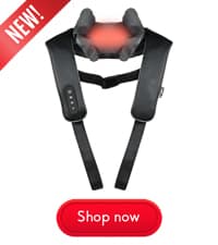 Zyllion Shiatsu Back and Neck Massager with Heat - 3D Electric Kneading Deep Tissue Massage Pillow for Muscle Pain Relief, Black, ZMA-13