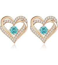 CDE Forever Love Heart Necklaces for Women, Wedding Anniversary, Birthday Mothers Day Christmas Day Gifts for Mom, Mother, Wife, friend, S925 Silver Jewelry with Birthstone Pendant