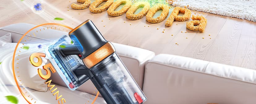 Cordless Vacuum Cleaner, 600W 50KPA 65Mins Vacuum Cleaners for Home, Upgraded Stick Vacuum with Extra Mattress Cleaning Tool, Self-Standing, Anti-Tangled Vacuum Cordless for Pet Hair/Floors/Carpets